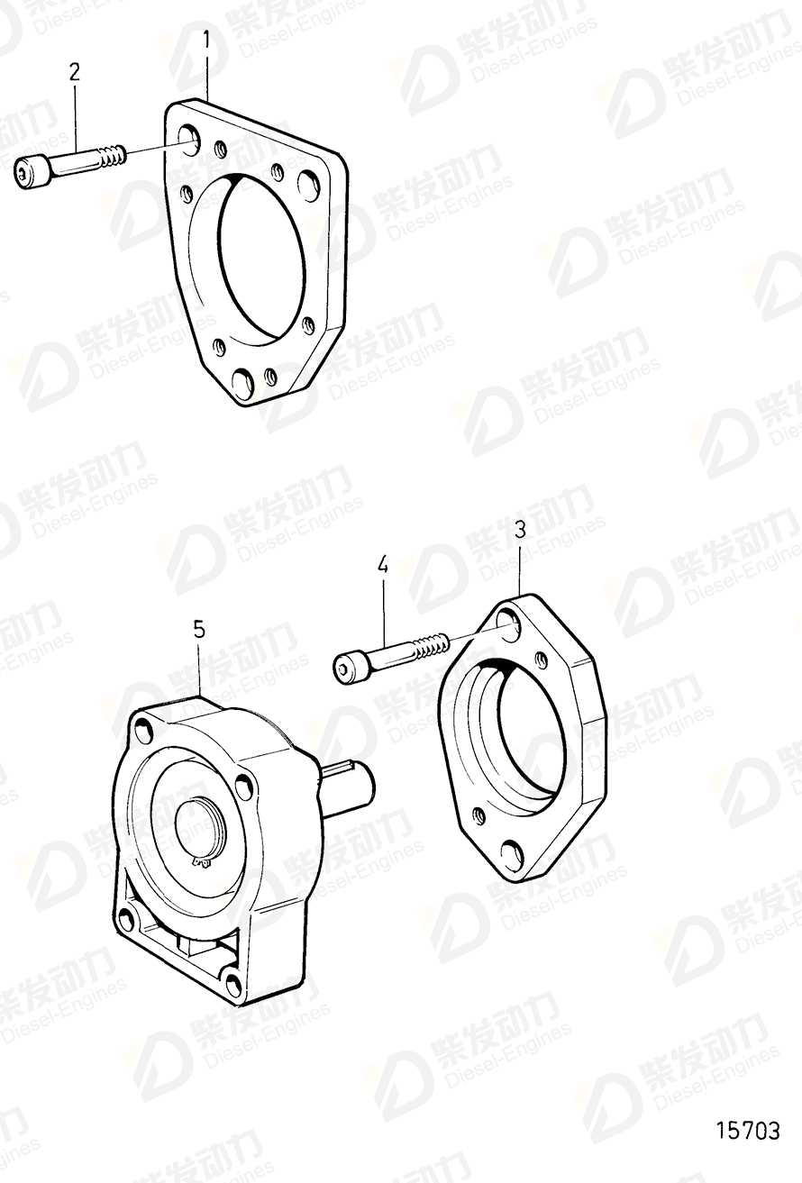 volvo penta Flange, hydraulic pump 848191 Drawing volvo penta Flange, hydraulic pump 848191 Drawing